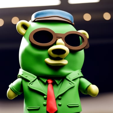 Go blue gopher as Jim Carrey in The Mask, green, detailed.