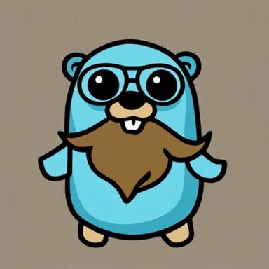 Create a mascot named Go Blue Gopher like a Greek god.