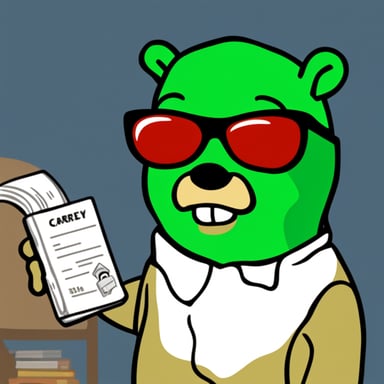 Go blue gopher as Jim Carrey in The Mask, wearing a green mask.