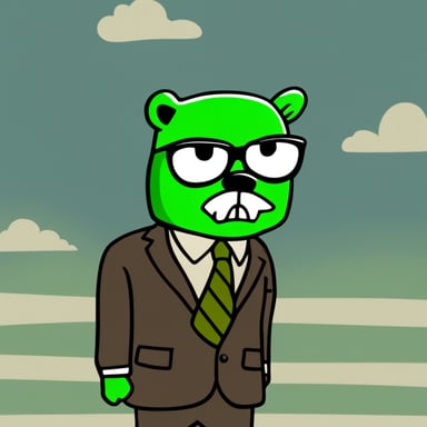 Go blue gopher as Jim Carrey in The Mask, wearing a green mask.
