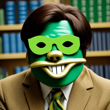 Go blue gopher as Jim Carrey in The Mask, wearing a green mask.