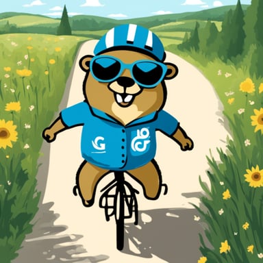 Go Blue Gopher as a happy Tour de France enthusiast who is really into road cycling and kind of a Brooklyn hipster as well.