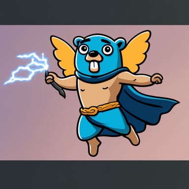 Go Blue Gopher, like a Zeus, can fly and hold thunder in his arms. He's large with an oddly muscular body, making this scene as realistic as possible. He is very aggressive and powerful.