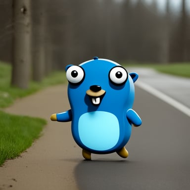 Go Blue Gopher that looks like Reddit Snoo.