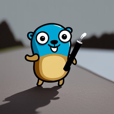 Go Blue Gopher with a Reddit logo.