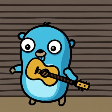 Go Blue Gopher with a Reddit logo.