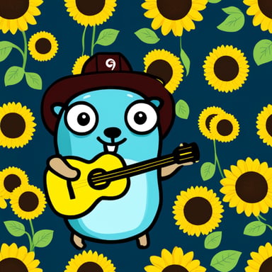 Go blue gopher with sunflowers