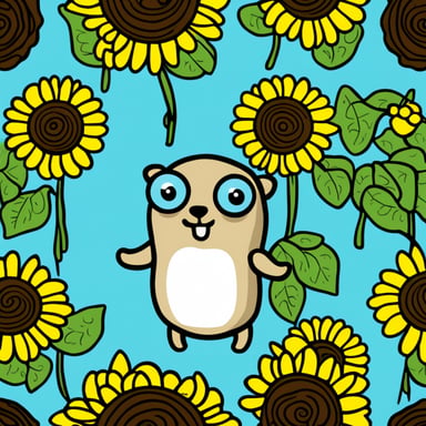 Go blue gopher with sunflowers