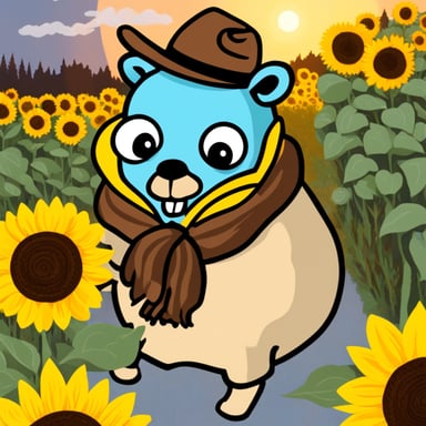 Go blue gopher with sunflowers