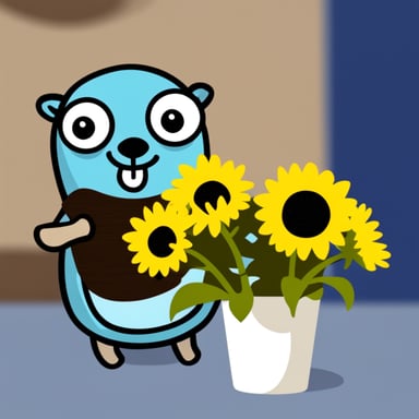 Go blue gopher with sunflowers