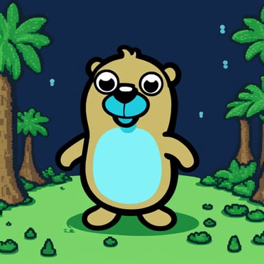 Create a Go Blue Gopher in C64 multicolour Bitmap style.