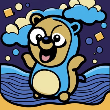 Create a Go Blue Gopher in C64 multicolour Bitmap style.