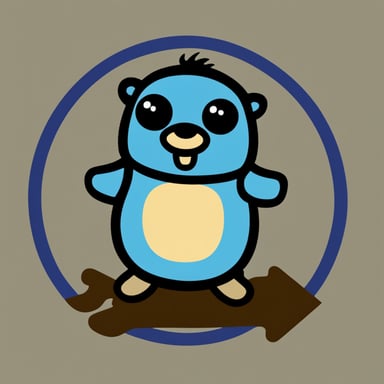 Create a Go Blue Gopher in C64 multicolour Bitmap style.