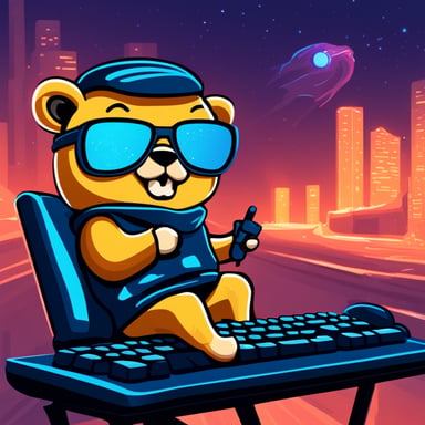 Go Blue Gopher typing on a gaming keyboard