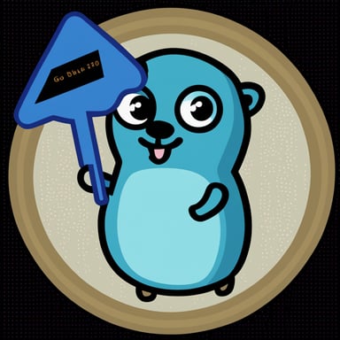 Create a Go Blue Gopher in C64 multicolour Bitmap style, using just 16 colours at a resolution of 160 x 200.