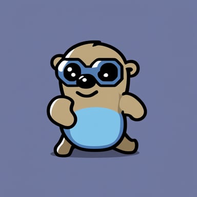 Create a Go Blue Gopher in C64 multicolour Bitmap style, using just 16 colours at a resolution of 160 x 200.