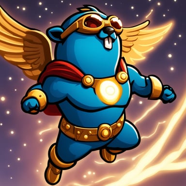 Go Blue Gopher, akin to Zeus, has the ability to soar through the skies and wield thunder. His physique is robust and unusually muscular. He powers like a nuclear bomb, and lasers from his eyes.