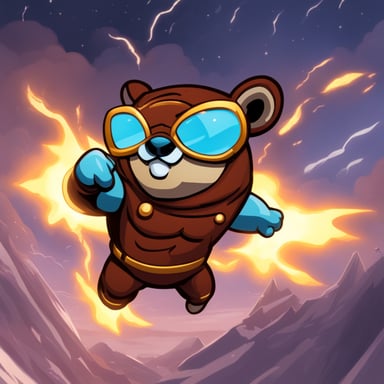 Go Blue Gopher, akin to Zeus, can soar through the skies and wield thunder. His physique is robust and unusually muscular. He possesses power like a nuclear bomb and can shoot lasers from his eyes. He fights with unmatched strength.