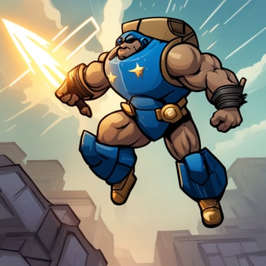 Go Blue Gopher, akin to Zeus, can soar through the skies and wield thunder. His physique is robust and unusually muscular. He possesses power like a nuclear bomb and can shoot lasers from his eyes. He fights with unmatched strength.