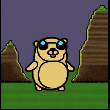 Create Go Blue Gopher in C64 Bitmap style, using just 16 colours at a resolution of 160 x 200.