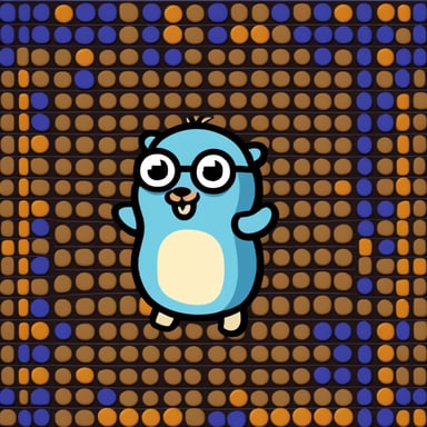 Create Go Blue Gopher in C64 style, using just 16 colours at a resolution of 160 x 200.