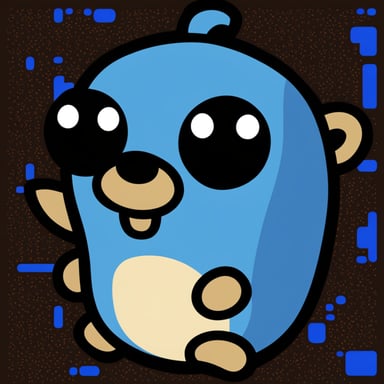 Create Go Blue Gopher in C64 style, using just 16 colours at a resolution of 160 x 200.