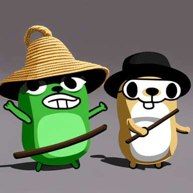 Go Blue Gopher as Zoro or Luffy with Straw Hats.