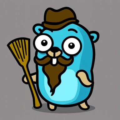 A go blue gopher with beard