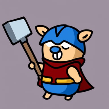Go blue gopher as Thor with his hammer.