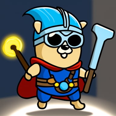 Go blue gopher as Thor with his hammer.