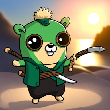 Go Blue Gopher as Roronoa Zoro.