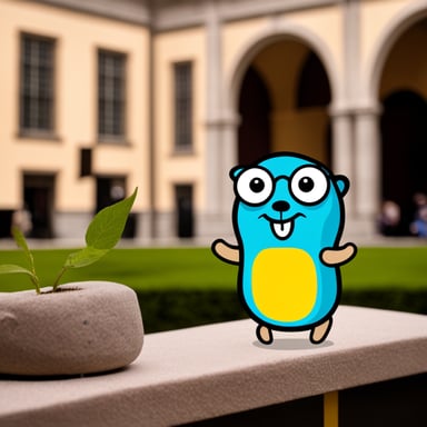 Go Blue Gopher visits Munich.