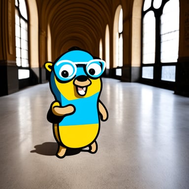 Go Blue Gopher visits Munich.