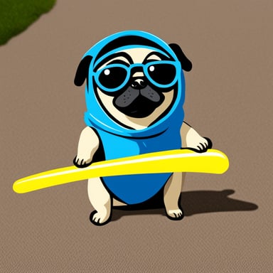 Go Blue Gopher as Livi the pug.