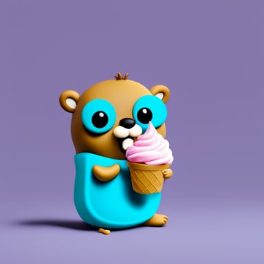 Go Blue Gopher eating ice cream.