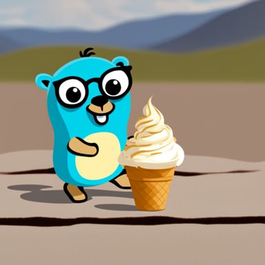 Go blue gopher eating ice cream.