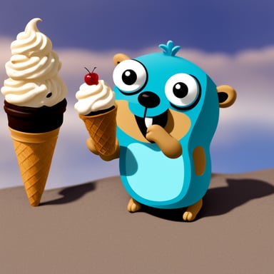 Go blue gopher eating ice cream.