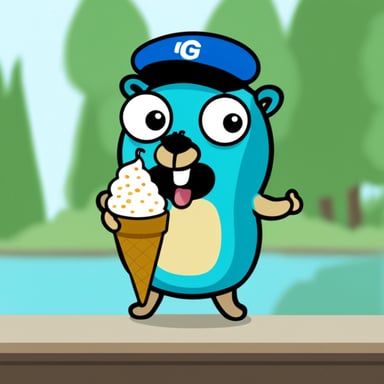 Go blue gopher eating ice cream.