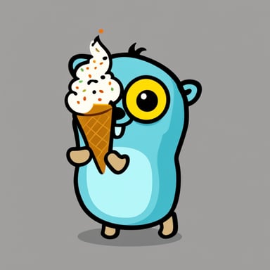 Go blue gopher eating ice cream.