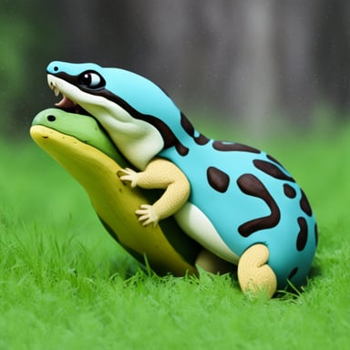 Go blue gopher eating a python.