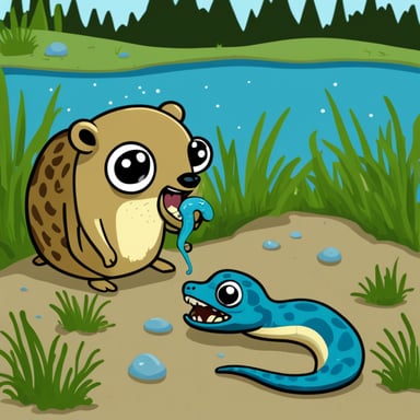 Go Blue Gopher eating a python snake for dinner.