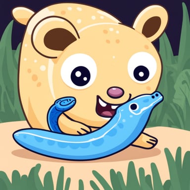 Go Blue Gopher eating a python snake for dinner.