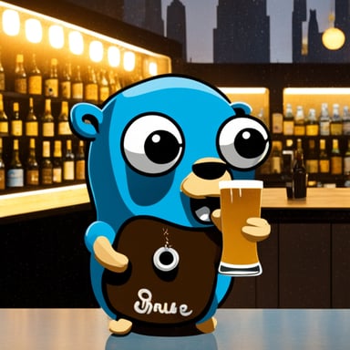 Go Blue Gopher drinking beer in Berlin