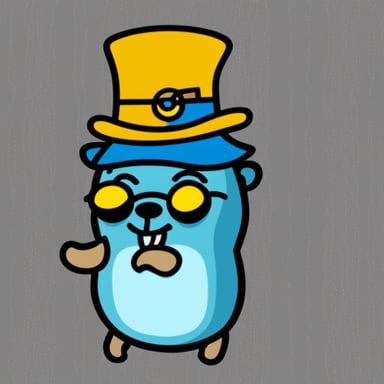 Go Blue Gopher, with GO BLUE GOPHER PPLS written on its hat.