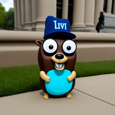 Go Blue Gopher with LIVI PPLS written on his hat.