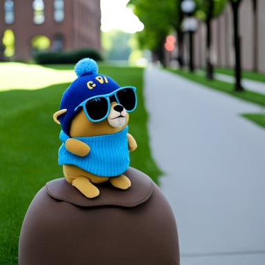 Go Blue Gopher with LIVI PPLS written on his hat.