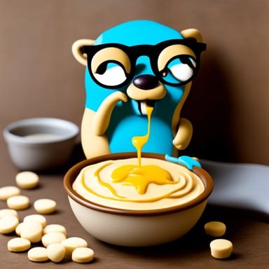 Go Blue Gopher eating delicious hummus.