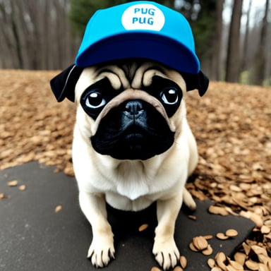 Go Blue Gopher as a pug dog with LIVI PPLS written on her hat.