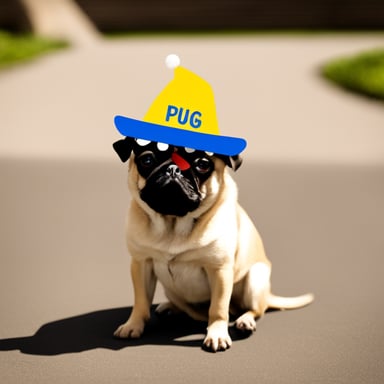 Go Blue Gopher as a pug dog with LIVI PPLS written on his hat.