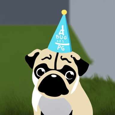 Go Blue Gopher as a pug dog with LIVI PPLS written on her hat.
